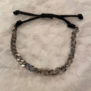 Silver Cable Chain Urban Pull Cord Men’s Bracelet